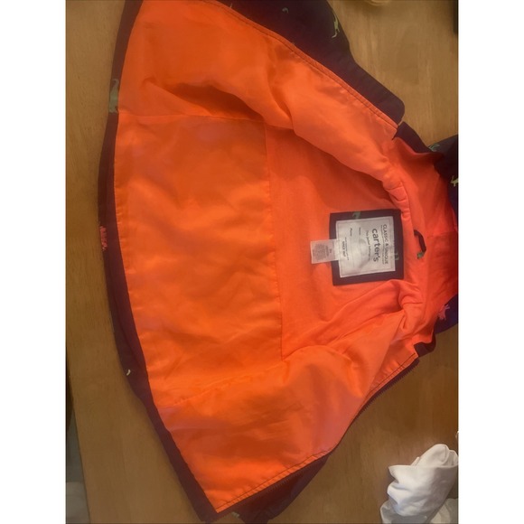 Carter's Classic Unique 3T Blue Dinosaur Rain jacket Hooded Coat Toddler Carters - Picture 9 of 12